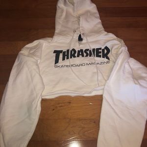 Cropped thrasher hoodie